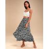 imageZeagoo Womens Flowy Pleated Skirts A Line Elastic High Waisted Midi Skirt Boho Casual Long Skirts Brown Leaf Print XXLPa108