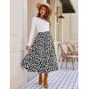 imageZeagoo Womens Flowy Pleated Skirts A Line Elastic High Waisted Midi Skirt Boho Casual Long Skirts Brown Leaf Print XXLPa108