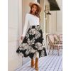 imageZeagoo Womens Flowy Pleated Skirts A Line Elastic High Waisted Midi Skirt Boho Casual Long Skirts Brown Leaf Print XXLZw29