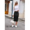imageZeagoo Womens Knit Midi Skirts Casual Pencil Skirt High Waisted Long Skirt with Slit Elegant Work Office SkirtsBlack