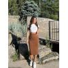 imageZeagoo Womens Knit Midi Skirts Casual Pencil Skirt High Waisted Long Skirt with Slit Elegant Work Office SkirtsBrown