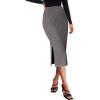 imageZeagoo Womens Knit Midi Skirts Casual Pencil Skirt High Waisted Long Skirt with Slit Elegant Work Office SkirtsDark Gray