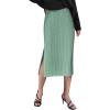 imageZeagoo Womens Knit Midi Skirts Casual Pencil Skirt High Waisted Long Skirt with Slit Elegant Work Office SkirtsMint Green