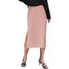 imageZeagoo Womens Knit Midi Skirts Casual Pencil Skirt High Waisted Long Skirt with Slit Elegant Work Office SkirtsRose Pink