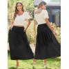 imageZeagoo Womens Midi Summer 2025 Boho Elastic High Waist ALine Flowy Swing Asymmetric Tiered Skirt Dress with Pockets01black