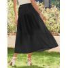 imageZeagoo Womens Midi Summer 2025 Boho Elastic High Waist ALine Flowy Swing Asymmetric Tiered Skirt Dress with Pockets01black