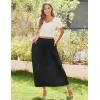 imageZeagoo Womens Midi Summer 2025 Boho Elastic High Waist ALine Flowy Swing Asymmetric Tiered Skirt Dress with Pockets01black