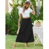 imageZeagoo Womens Midi Summer 2025 Boho Elastic High Waist ALine Flowy Swing Asymmetric Tiered Skirt Dress with Pockets01black