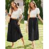 imageZeagoo Womens Midi Summer 2025 Boho Elastic High Waist ALine Flowy Swing Asymmetric Tiered Skirt Dress with Pockets01black