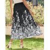 imageZeagoo Womens Midi Summer 2025 Boho Elastic High Waist ALine Flowy Swing Asymmetric Tiered Skirt Dress with Pockets01black Floral