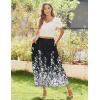 imageZeagoo Womens Midi Summer 2025 Boho Elastic High Waist ALine Flowy Swing Asymmetric Tiered Skirt Dress with Pockets01black Floral