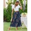 imageZeagoo Womens Midi Summer 2025 Boho Elastic High Waist ALine Flowy Swing Asymmetric Tiered Skirt Dress with Pockets01navy Blue Floral