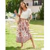 imageZeagoo Womens Midi Summer 2025 Boho Elastic High Waist ALine Flowy Swing Asymmetric Tiered Skirt Dress with Pockets01red Floral 2