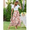 imageZeagoo Womens Midi Summer 2025 Boho Elastic High Waist ALine Flowy Swing Asymmetric Tiered Skirt Dress with Pockets01red Floral 2