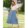imageZeagoo Womens Midi Summer 2025 Boho Elastic High Waist ALine Flowy Swing Asymmetric Tiered Skirt Dress with Pockets01royal Blue Floral