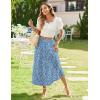 imageZeagoo Womens Midi Summer 2025 Boho Elastic High Waist ALine Flowy Swing Asymmetric Tiered Skirt Dress with Pockets01royal Blue Floral