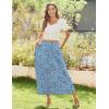 imageZeagoo Womens Midi Summer 2025 Boho Elastic High Waist ALine Flowy Swing Asymmetric Tiered Skirt Dress with Pockets01royal Blue Floral