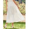 imageZeagoo Womens Midi Summer 2025 Boho Elastic High Waist ALine Flowy Swing Asymmetric Tiered Skirt Dress with Pockets01white