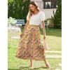 imageZeagoo Womens Midi Summer 2025 Boho Elastic High Waist ALine Flowy Swing Asymmetric Tiered Skirt Dress with PocketsColor Pattern 1