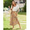 imageZeagoo Womens Midi Summer 2025 Boho Elastic High Waist ALine Flowy Swing Asymmetric Tiered Skirt Dress with PocketsColor Pattern 1
