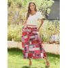 imageZeagoo Womens Midi Summer 2025 Boho Elastic High Waist ALine Flowy Swing Asymmetric Tiered Skirt Dress with PocketsColor Pattern 2