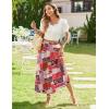 imageZeagoo Womens Midi Summer 2025 Boho Elastic High Waist ALine Flowy Swing Asymmetric Tiered Skirt Dress with PocketsColor Pattern 2