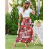 imageZeagoo Womens Midi Summer 2025 Boho Elastic High Waist ALine Flowy Swing Asymmetric Tiered Skirt Dress with PocketsColor Pattern 2
