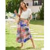 imageZeagoo Womens Midi Summer 2025 Boho Elastic High Waist ALine Flowy Swing Asymmetric Tiered Skirt Dress with PocketsColor Pattern 4