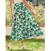 imageZeagoo Womens Midi Summer 2025 Boho Elastic High Waist ALine Flowy Swing Asymmetric Tiered Skirt Dress with PocketsGreen Floral