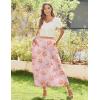 imageZeagoo Womens Midi Summer 2025 Boho Elastic High Waist ALine Flowy Swing Asymmetric Tiered Skirt Dress with PocketsLight Red Floral