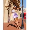 imageZeagoo Womens Mini Skirts Elastic High Waisted Skirts Stain ALine Zipper Party Club Skirt 2025Purple