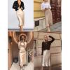 imageZeagoo Womens Satin Skirt Thin High Waist Midi Skirt Flowy Silk Casual Skirts Mermaid HemCracker Khaki