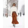 imageZeagoo Womens Satin Skirt Thin High Waist Midi Skirt Flowy Silk Casual Skirts Mermaid HemDark Brown