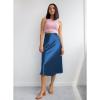 imageZeagoo Womens Satin Skirt Thin High Waist Midi Skirt Flowy Silk Casual Skirts Mermaid HemRoyal Blue