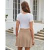 imageZeagoo Womens Skirt Basic Mini Skater Skirt 2025 Fall Skirts Stretchable High Waist ALine Dance SkirtsBeige