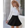 imageZeagoo Womens Skirt Basic Mini Skater Skirt 2025 Fall Skirts Stretchable High Waist ALine Dance SkirtsBlack