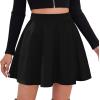imageZeagoo Womens Skirt Basic Mini Skater Skirt 2025 Fall Skirts Stretchable High Waist ALine Dance SkirtsBlack