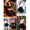 imageZeagoo Womens Skirt Basic Mini Skater Skirt 2025 Fall Skirts Stretchable High Waist ALine Dance SkirtsBlack