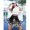 imageZeagoo Womens Skirt Basic Mini Skater Skirt 2025 Fall Skirts Stretchable High Waist ALine Dance SkirtsBlack Floral