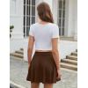 imageZeagoo Womens Skirt Basic Mini Skater Skirt 2025 Fall Skirts Stretchable High Waist ALine Dance SkirtsBrown