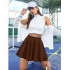 imageZeagoo Womens Skirt Basic Mini Skater Skirt 2025 Fall Skirts Stretchable High Waist ALine Dance SkirtsBrown