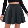 imageZeagoo Womens Skirt Basic Mini Skater Skirt 2025 Fall Skirts Stretchable High Waist ALine Dance SkirtsDark Grey