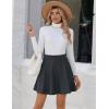imageZeagoo Womens Skirt Basic Mini Skater Skirt 2025 Fall Skirts Stretchable High Waist ALine Dance SkirtsDark Grey