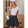 imageZeagoo Womens Skirt Basic Mini Skater Skirt 2025 Fall Skirts Stretchable High Waist ALine Dance SkirtsDark Grey