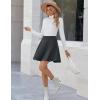imageZeagoo Womens Skirt Basic Mini Skater Skirt 2025 Fall Skirts Stretchable High Waist ALine Dance SkirtsDark Grey