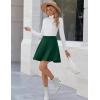 imageZeagoo Womens Skirt Basic Mini Skater Skirt 2025 Fall Skirts Stretchable High Waist ALine Dance SkirtsLight Green