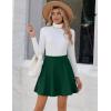 imageZeagoo Womens Skirt Basic Mini Skater Skirt 2025 Fall Skirts Stretchable High Waist ALine Dance SkirtsLight Green