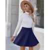 imageZeagoo Womens Skirt Basic Mini Skater Skirt 2025 Fall Skirts Stretchable High Waist ALine Dance SkirtsNavy Blue