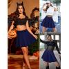 imageZeagoo Womens Skirt Basic Mini Skater Skirt 2025 Fall Skirts Stretchable High Waist ALine Dance SkirtsNavy Blue