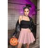 imageZeagoo Womens Skirt Basic Mini Skater Skirt 2025 Fall Skirts Stretchable High Waist ALine Dance SkirtsPink White Dot